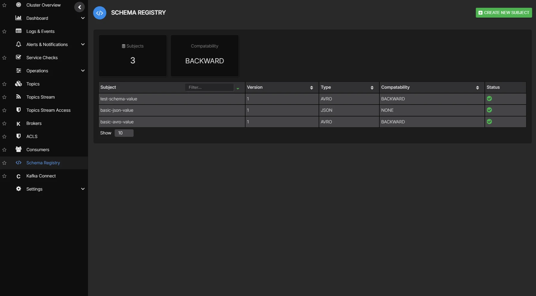 AxonOps Kafka Schema Registry