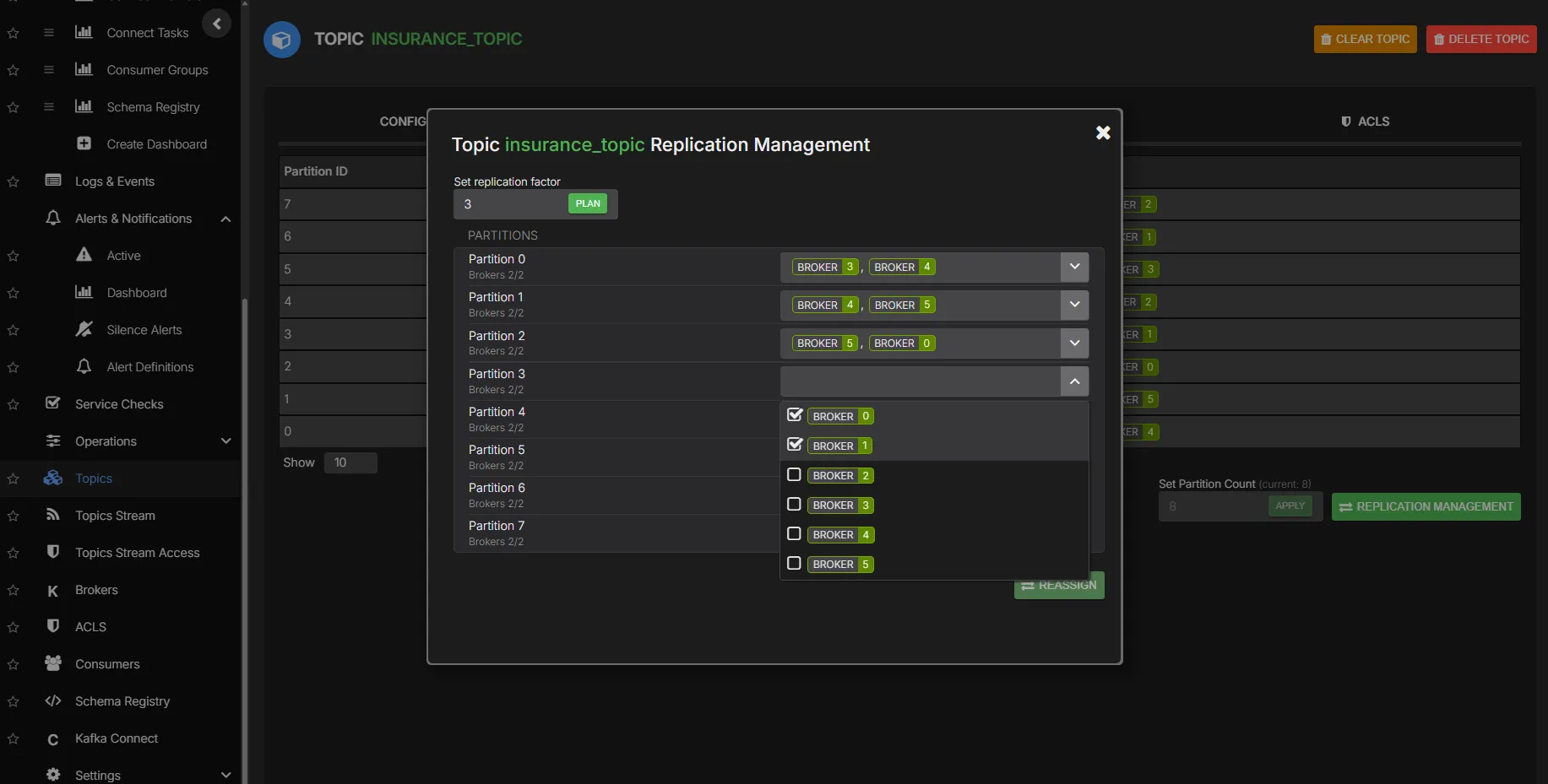 Kafka partition and replica reassignment in AxonOps